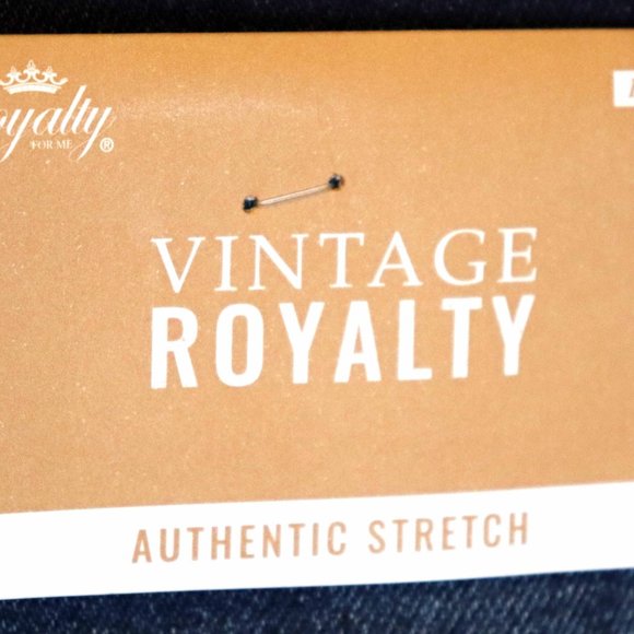 Royalty Dark Blue Distressed Denim Petite High Rise Straight Jeans Size 16P NWT - Picture 12 of 16